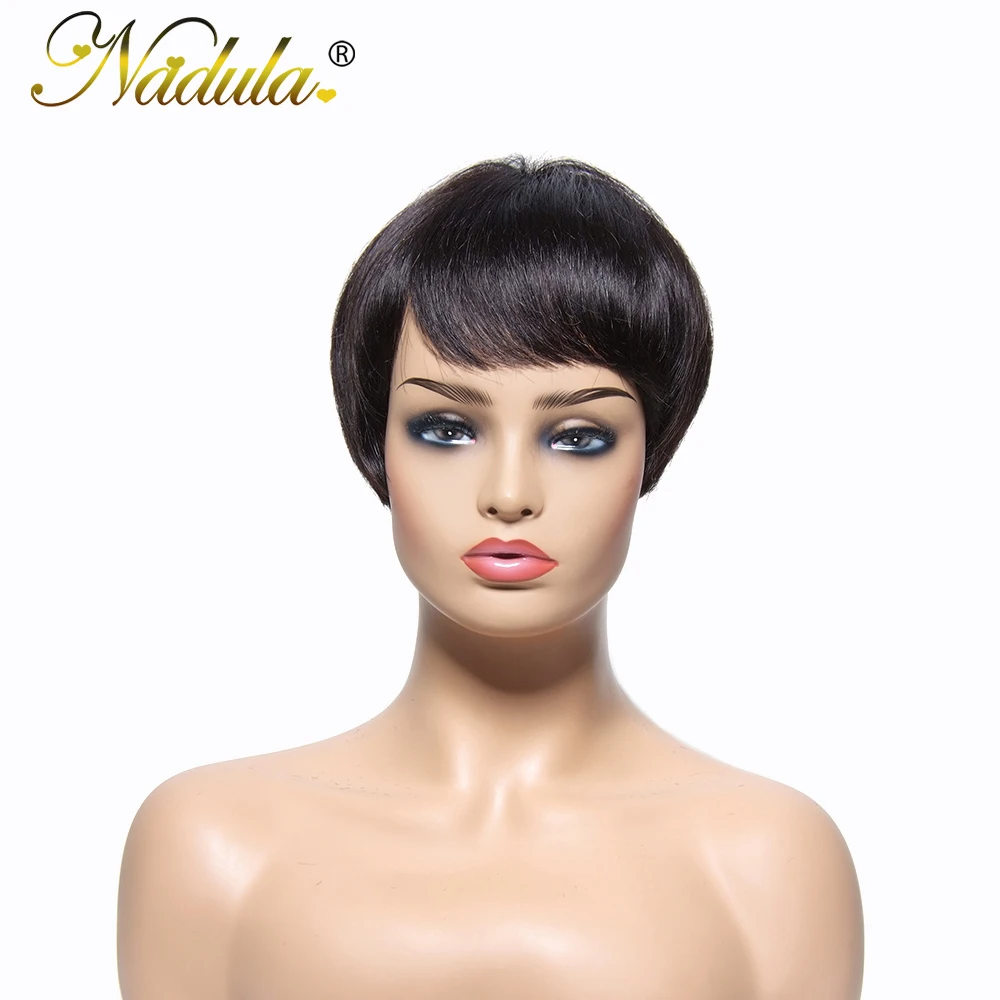 Nadula Hair Natural Short Straight Wig For Women 1 2 4 Natural Black