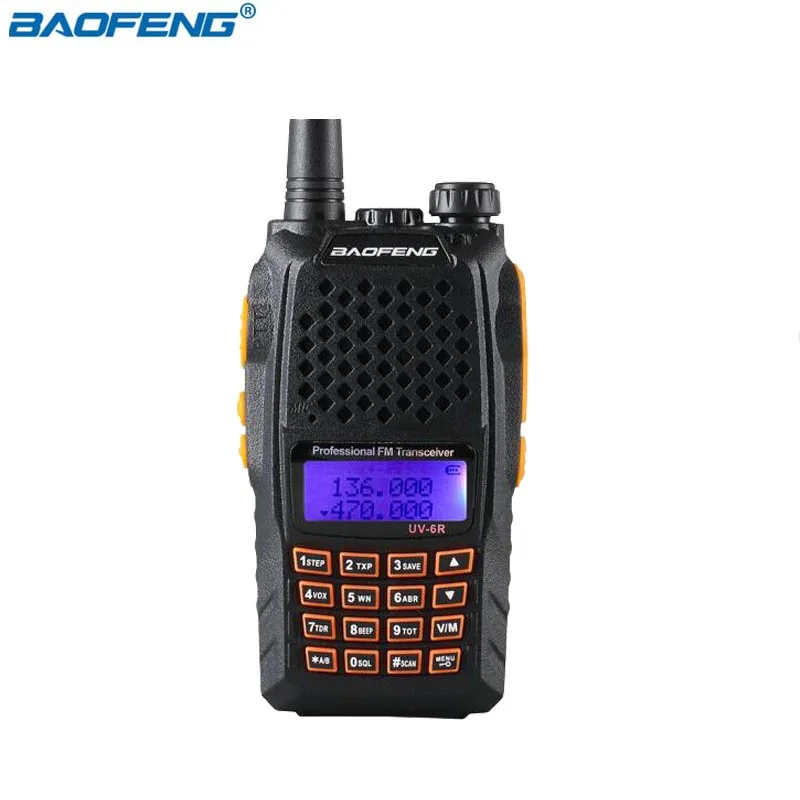 Оригинальная портативная рация BaoFeng UV 6R Двухдиапазонная радиостанция Pofung 5 Вт 128CH