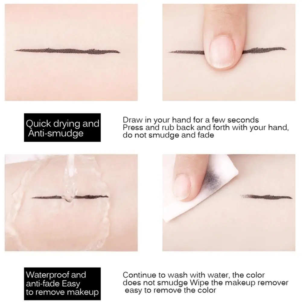 For MIXDAIR Eyeliner Liquid Waterproof Smooth Eyeliner Quick Dry Anti-Smudge Two Pen Head