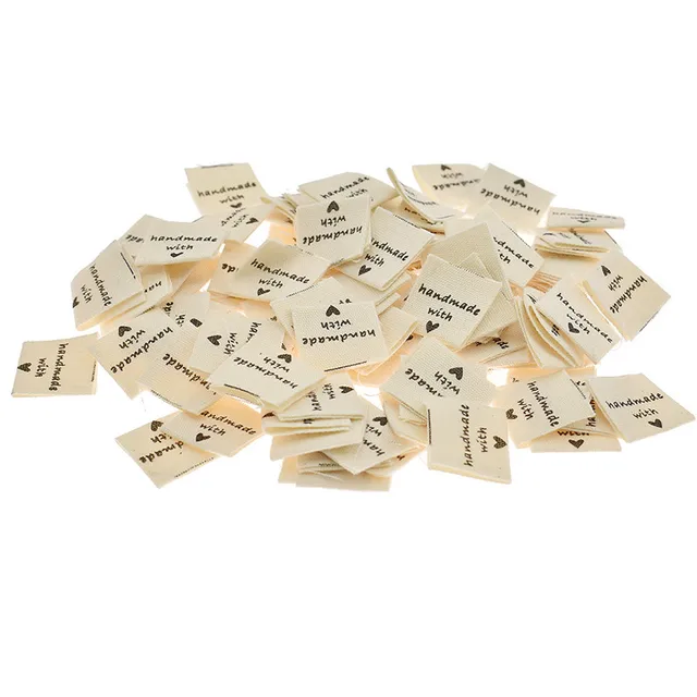 100pcs Handmade With Love Clothing Labels DIY Printed Labels For Clothes Sewing Accessories ...