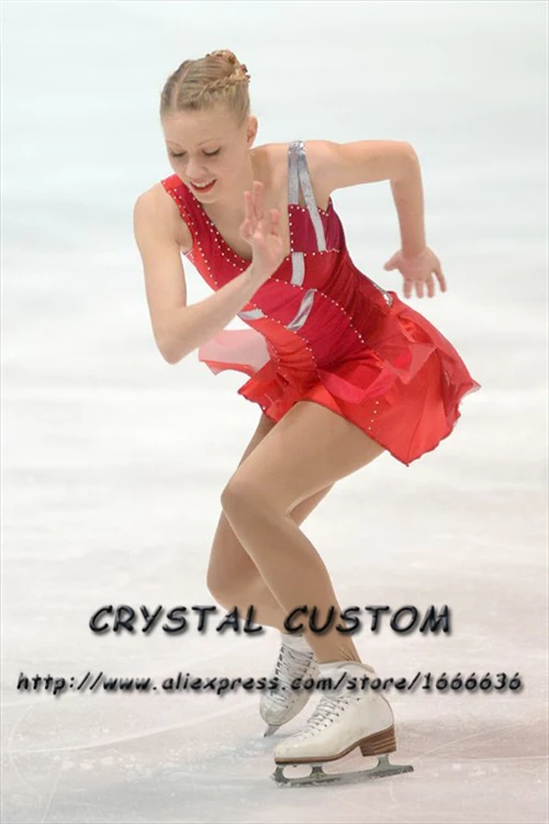 

Custom Figure Skating Dresses For Girls Fashion New Brand Competition Children Ice Figure Skating Dresses Crystal DR3802