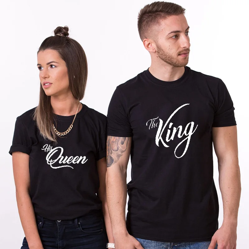 Enjoythespirit пара унисекс футболка король и королева смешные соответствующие