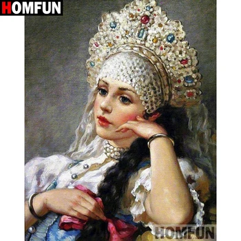 

HOMFUN Full Square/Round Drill 5D DIY Diamond Painting "Beauty character" Embroidery Cross Stitch 5D Home Decor Gift A17884