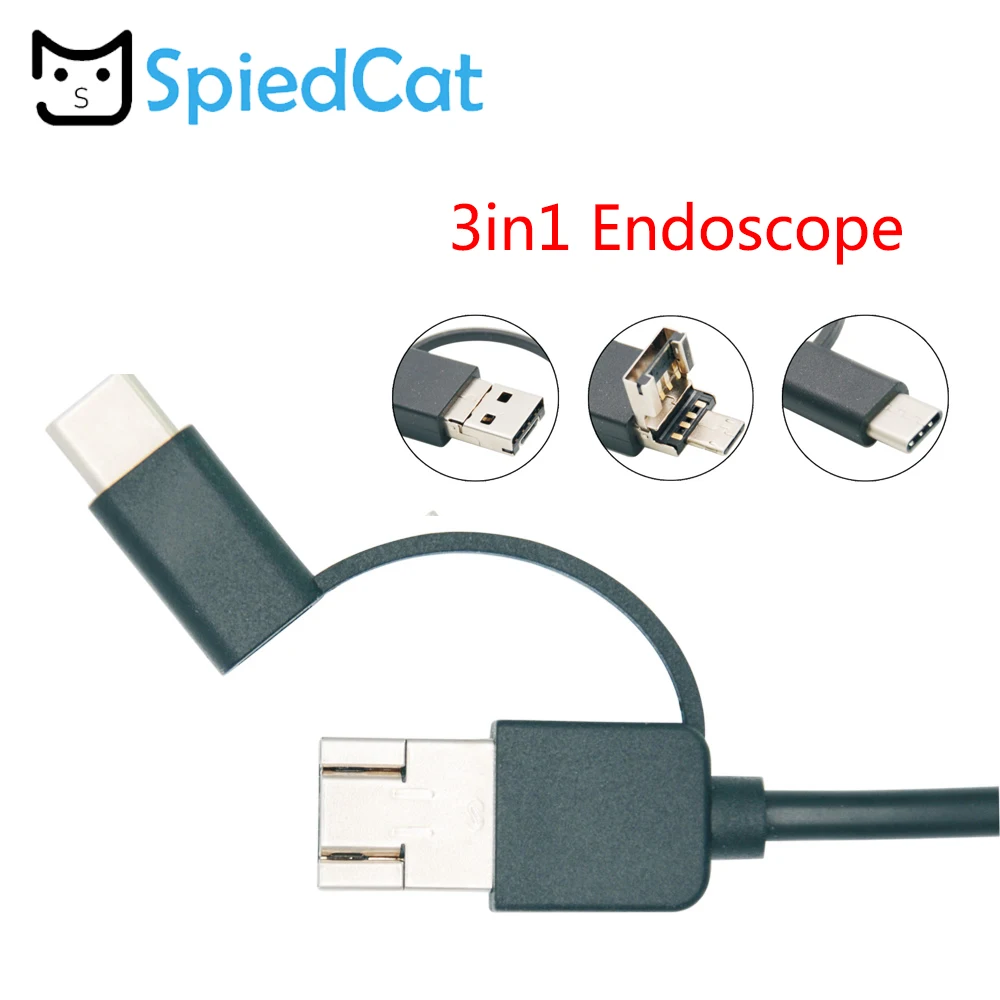 

Borescope Camera 8mm Len Inspection Pipe Android 3in1 Endoscope 2m USB Cable Searching Thing Camcorder IP68 Waterproof Camera