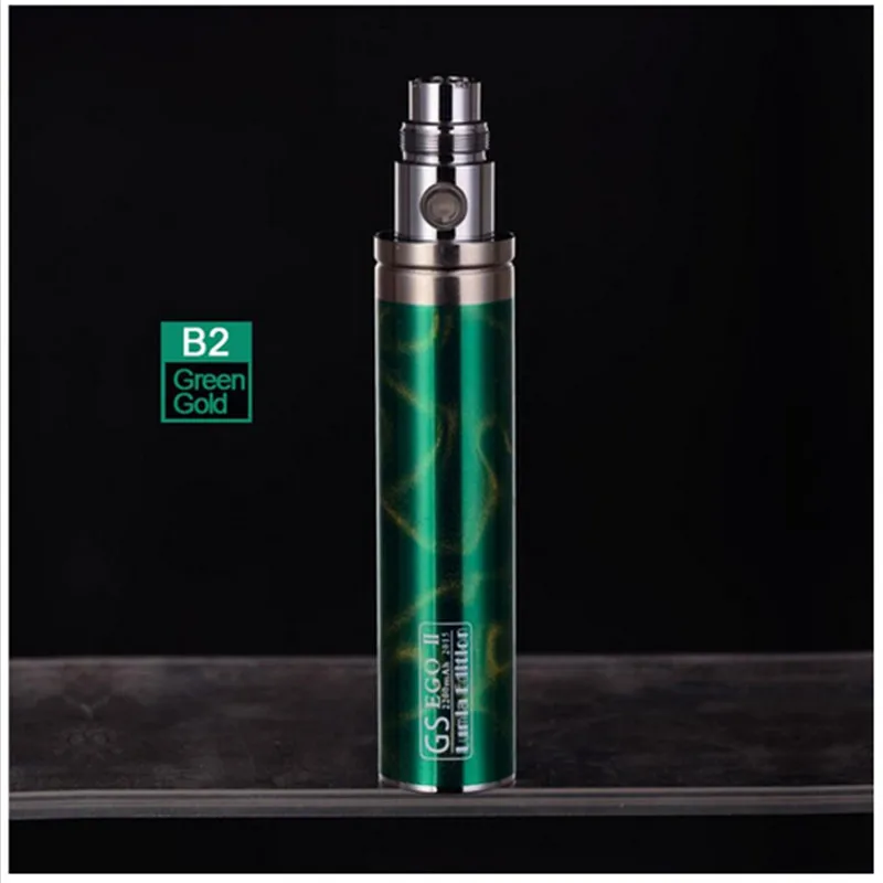 10 шт., горячая распродажа, GreenSound GS Ego, 2200 мА/ч, батарея, 3D электронная сигарета, Ego II, большая емкость, аккумуляторы для электронных сигарет, для испарителя, провод 510 - Цвет: Зеленый