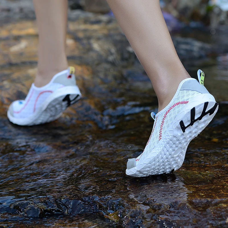 للجنسين الكبار تنفس شبكة الشاطئ أحذية ماء التجفيف السريع زلة على الرياضة أكوا الأحذية في الهواء الطلق الرحلات رياضية