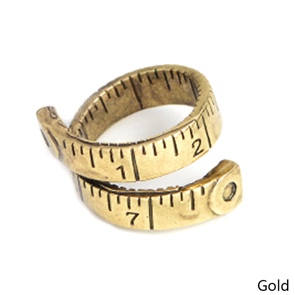 

New Design Personality Measure Ruler Twisted Ring For Women Men Adjustable Measuring Tape Open Rings Finger Jewelry Party Gift