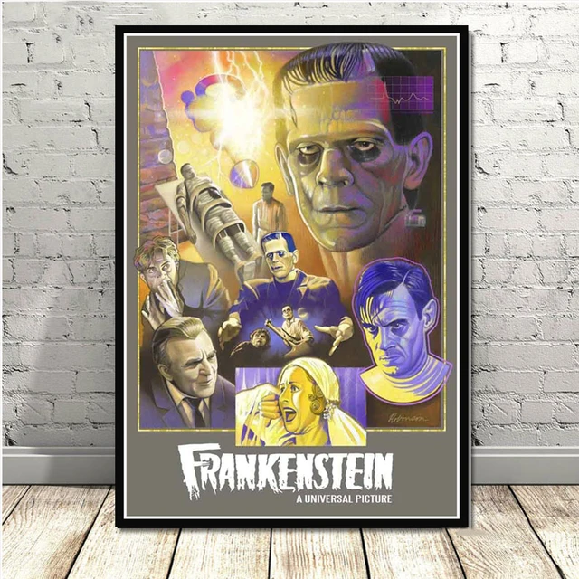 Poster Prints Frankenstein Universal Monsters Horror Movie Vintage Art