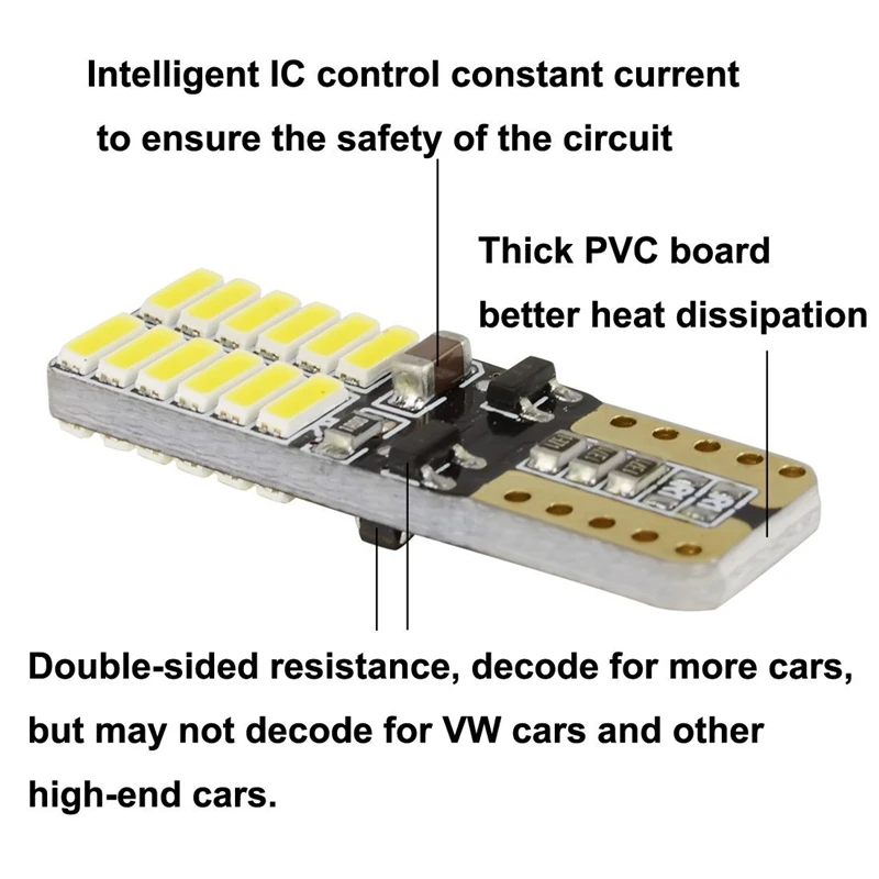  Car Auto w5w T10 Canbus 24 smd Led Lamp for License Plate Position Parking Trunk Reading Lights 194 W5W 9-30V non polarity.01