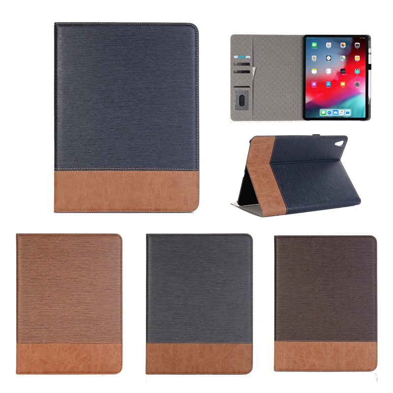 

Luxury Leather Flip Tablet Case for iPad 12.9 inch 2018 Card Slot Stand smart Holder Cover Wake Up protective Wallet book Case