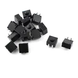 

15Pcs SPST 2Pin Latching Black Plastic Push Button Switch for Flashlight Torch