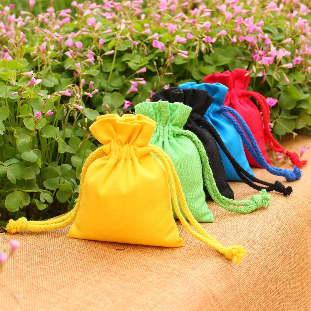 High quality canvas small drawstring bag,custom gift bags wholesale mini jewelry pouch for gift ...