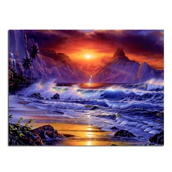 

Waves 40x30cm New 100% Full Area Highlight Diamond Needlework Diy Diamond Painting Kit 3D Diamond Cross Stitch Embroidery