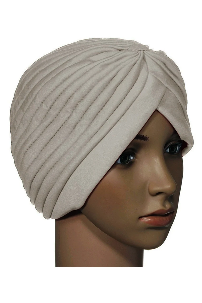 Women Wrap Hat Stretchy Turban Head Band Yoga Hat Cap Khakiin Scarves