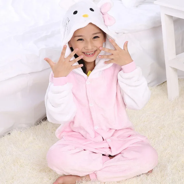 Кингуруми пижама детская кигуруми для детей Пижама с единорогом для мальчиков и девочек, зимний комбинезон, детские пижамы с животными Детские пижамы кигуруми для костюмированной вечеринки, зимняя - Цвет: as picture