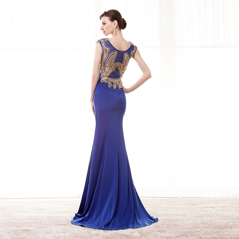 Blue-Mermaid-Prom-Dresses-Long-2017-Cap-Sleeve-Vestido-De-Formatura-Illusion-Back-Formal-Women-Evening