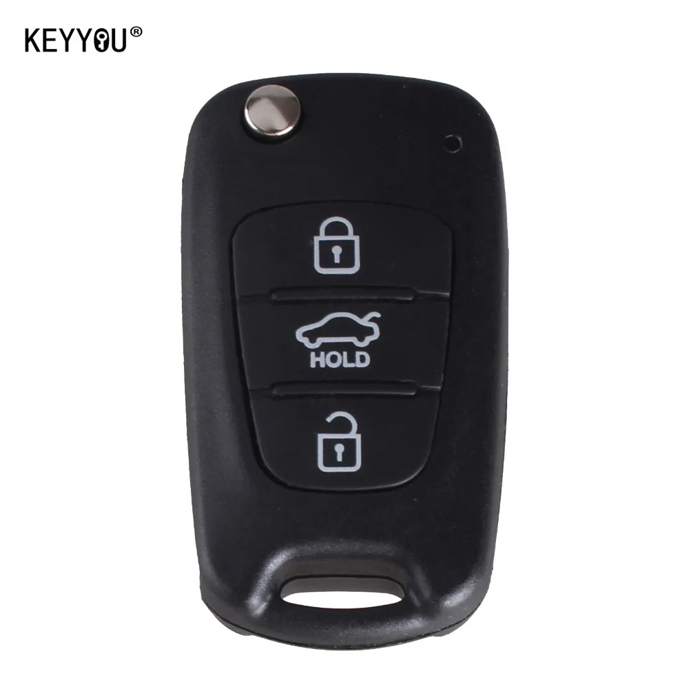 

KEYYOU New 3 Buttons Flip Folding Remote Key Shell For Hyundai IX35 KIA Rondo Sportage Soul Rio With HYUNDAI LOGO