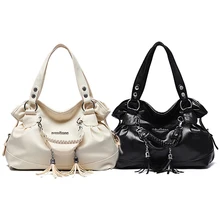 Neu! frauen Mode Lässig Kunstleder Quaste Handtasche Schultertasche Tote-geldbeutel