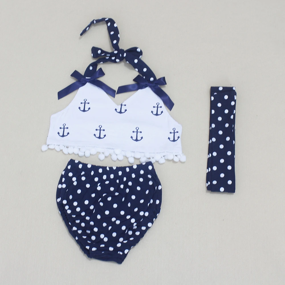 

LPZIHJY baby rompers for girls print anchor belt 3set baby clothes newborn 0-2years sleeveless summer infant romper