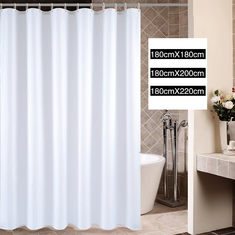 White Shower Curtains Bath Curtain Modern Waterproof Polyester Bath