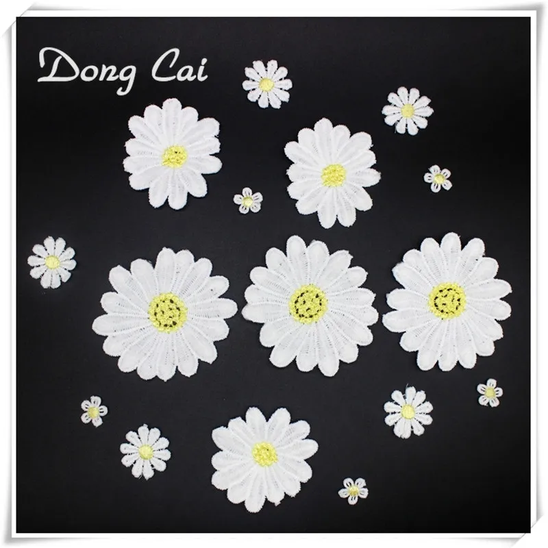 10 White Sew on flower daisy applique sewing accessories trimming hairpin