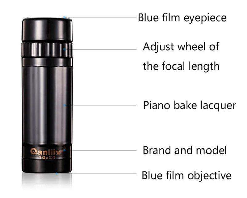 Qanliiy 10x24 10 раз увеличение карманный размер мини пианино испечь лаковый телескоп Монокуляр для охоты на открытом воздухе Спорт
