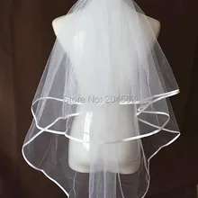 Простая двухслойная белая или свадебная вуаль цвета слоновой кости Тюль дешевая свадебная фата аксессуары