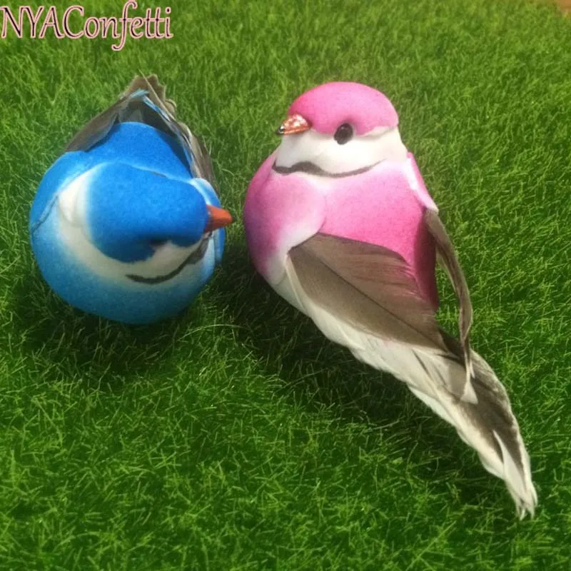 6Coors 12PCS 7 3 5 3 5CM Mini Decorative Foam Feather Artificial Craft 