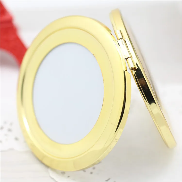 10 шт 70 мм Пустые компактные зеркальные DIY Портативные металлические косметические зеркальные золотые
