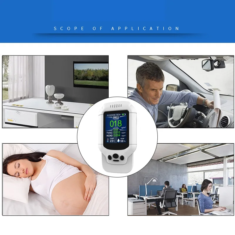 PM1.0 PM2.5 PM10 HCHO детектор TVOC с маска Измеритель температуры и влажности формальдегид