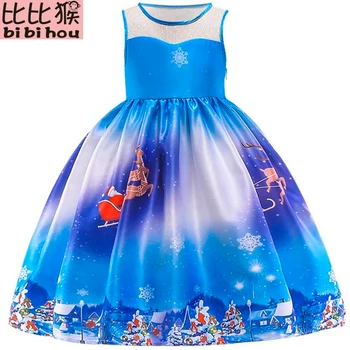 Girls Christmas Dress Snowflake Princess Dress 4