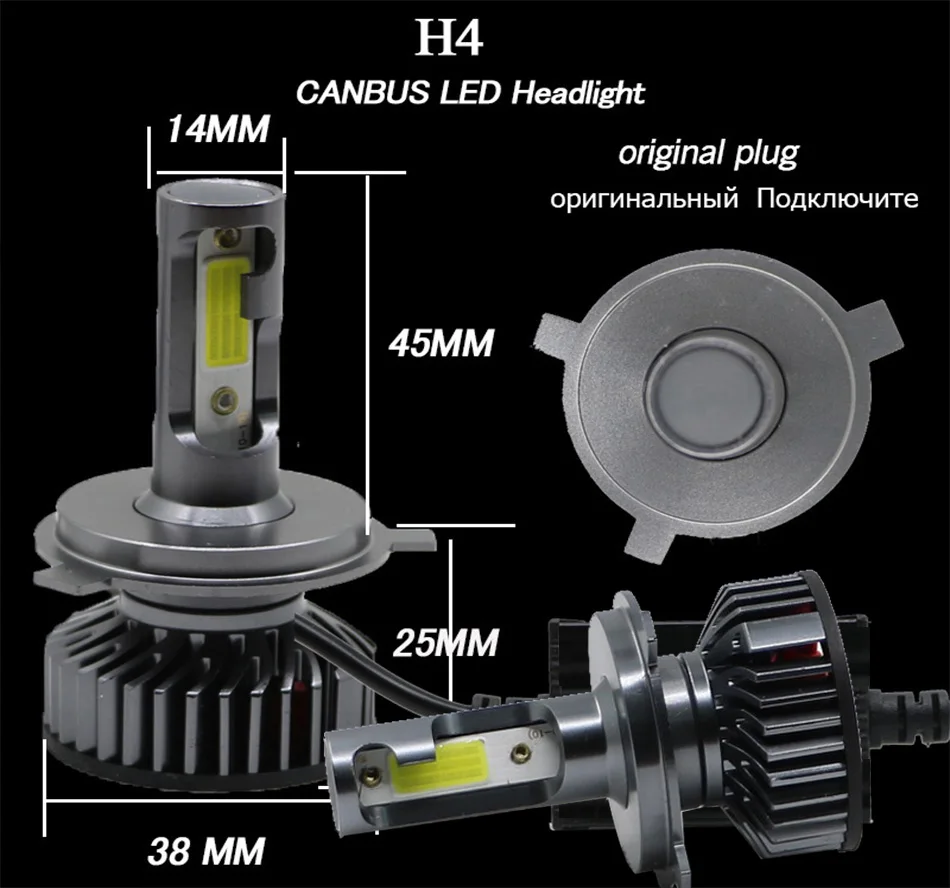 Yamyff H4 светодиодный H7 светодиодный H11 Canbus LED головные фары лампы Автомобильные фары 4300K 8000K 6500K 3000K H3 H1 HB3 9005 9006 880 H27 12V Авто противотуманных фар