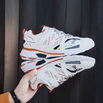 

Spring New Upgrade Men'S Sports Casual Shoes Trend Versatile Thick Bottom Hard-Wearing And Anti-Skid Lace-Up Sports Shoes Male