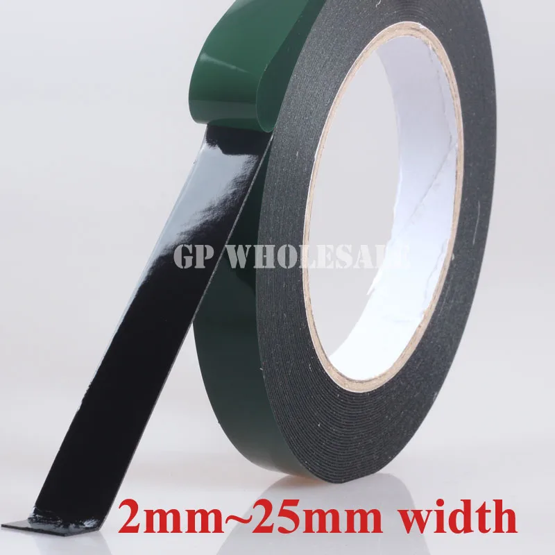 

2mm~25mm wide, (0.5mm Thick) 10M/R, Double Sided Sticky Black Foam Tape for Phone Samsung HTC Screen Dust Proof Seal