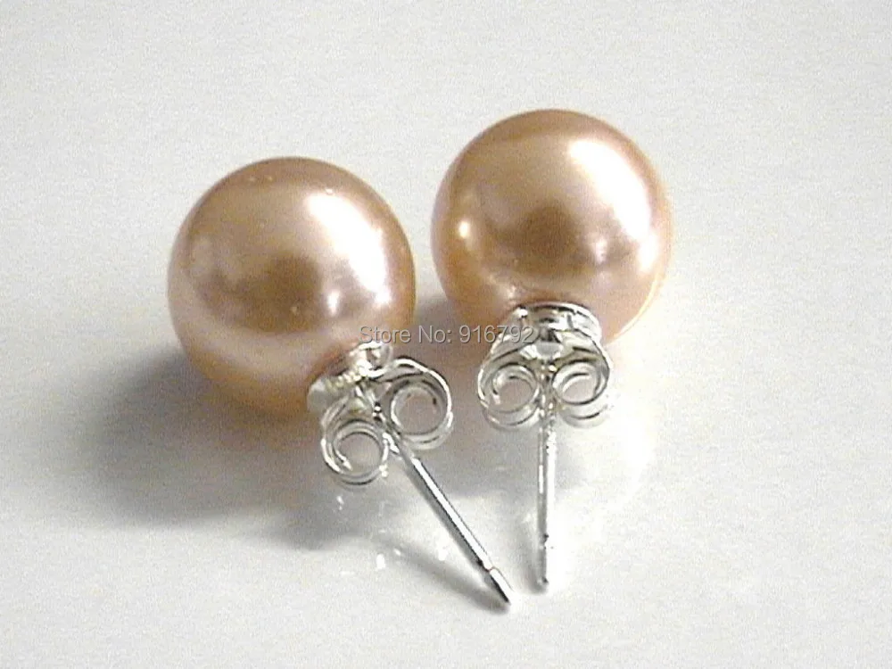 

Wholesale >>>12mm GODLEN GOLD Sea Shell Pearl Stud Earrings 925 Sterling Silver Posts