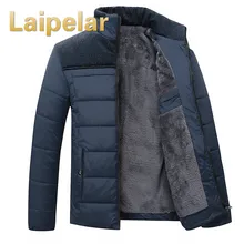 Laipelar зима Для мужчин парки куртка меховой капюшон с кашемиром плюс Размеры 4XL зимняя куртка Высокое качество модные Для мужчин пальто Лидер продаж