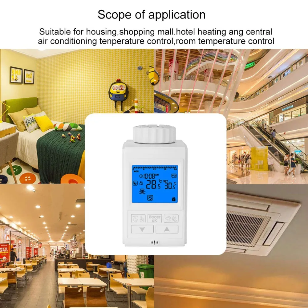 Programmable Thermostat Timer TRV Radiator Valve Actuator Temperature Controller