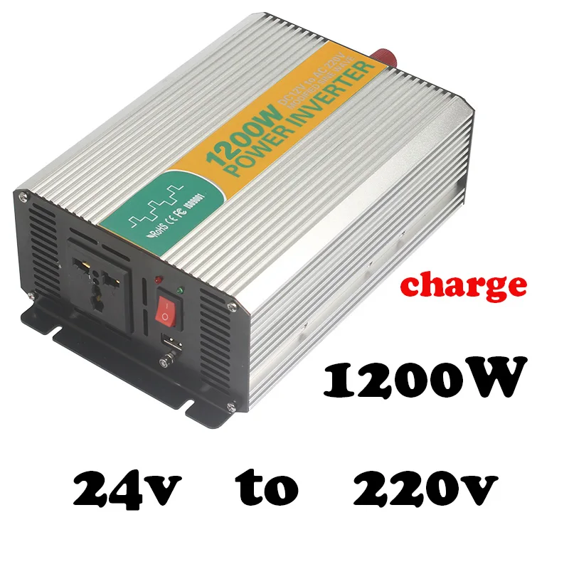 1200W 24v to 220v charger inverter modified sine wave travel power