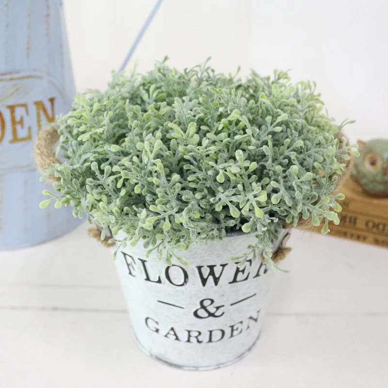 JAROWN Artificial Plants Simulation Flower Flocking Plastic Grass Wedding Home Garden Decor Landscape Wall Handmade DIY Material (5)