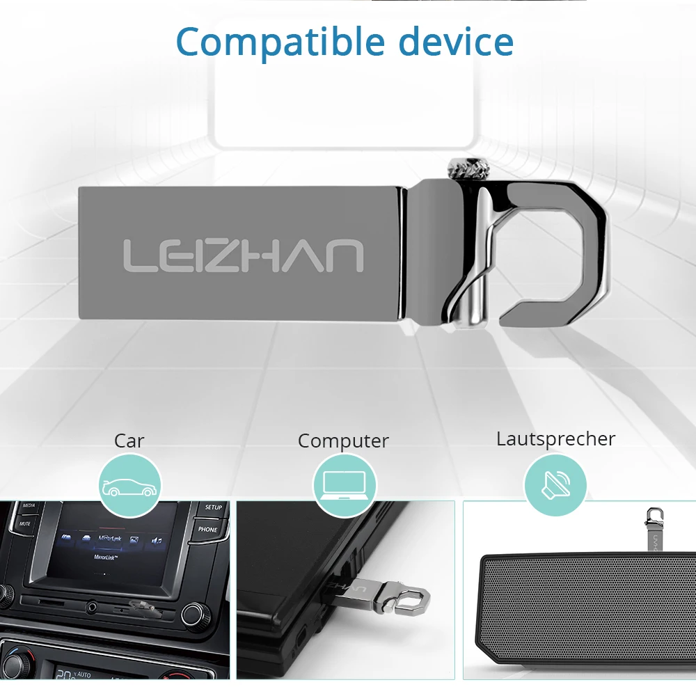 LEIZHAN металлический USB флеш накопитель 64 ГБ хорошего качества 32 16 8 4 Гб 2 0|USB