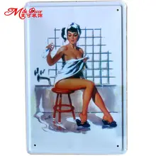 [Mike86] пин-ап душ жестяная вывеска Искусство украшения стены домашний кафе-бар старинная металлическая пластина A-250 заказ смешивания 20*30 см