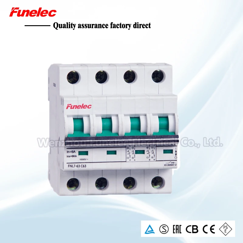 

4P 50A 240/415V~ 50HZ/60HZ MCB L7 10KA C type Mini Circuit breaker busbar wiring