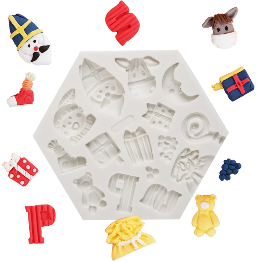 

Luyou 1PCS Christmas Gift Silicone Fondant Mold DIY Bear And Deer Cake Decorating Tools Chocolate Baking Accessories FM1539