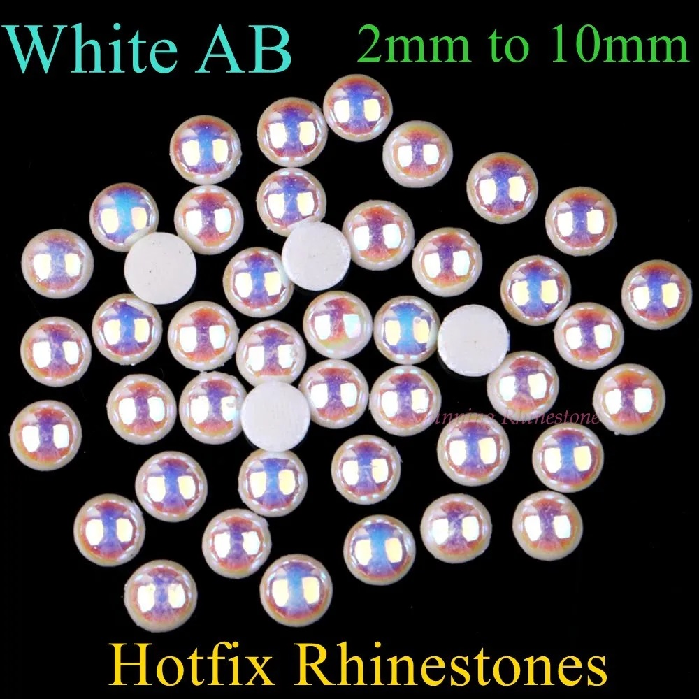 

Hotfix Rhinestones White AB 3mm to 10 mm Ceramic Rhinestones Crystal Rhinestone Hotfix Strass Stones DIY Iron On Crystals