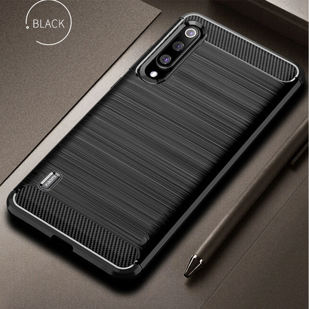 

For Xiaomi Mi A3 A 3 Case Carbon Fiber Cover Shockproof Silicon Phone Case For Mi CC9 CC 9e Cover 360 Full Protection Bumper