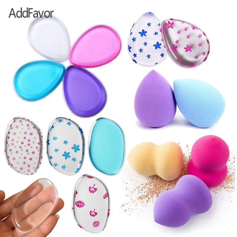 AddFavor 18Pc Clear Silicone Makeup Sponge Jelly Gel Maquiagem Powder
