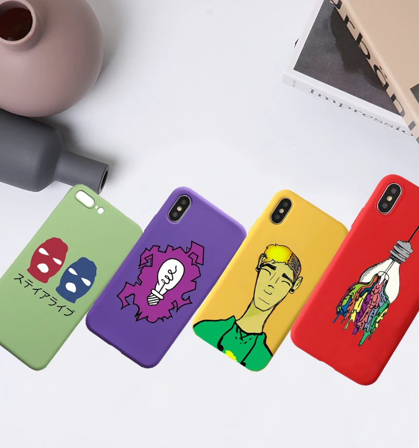 twenty one pilots 21 Pilots Candy Color TPU Case phone For iphoneX 7 8 XS XR XSMAX Red Yellow purple green case Cover
