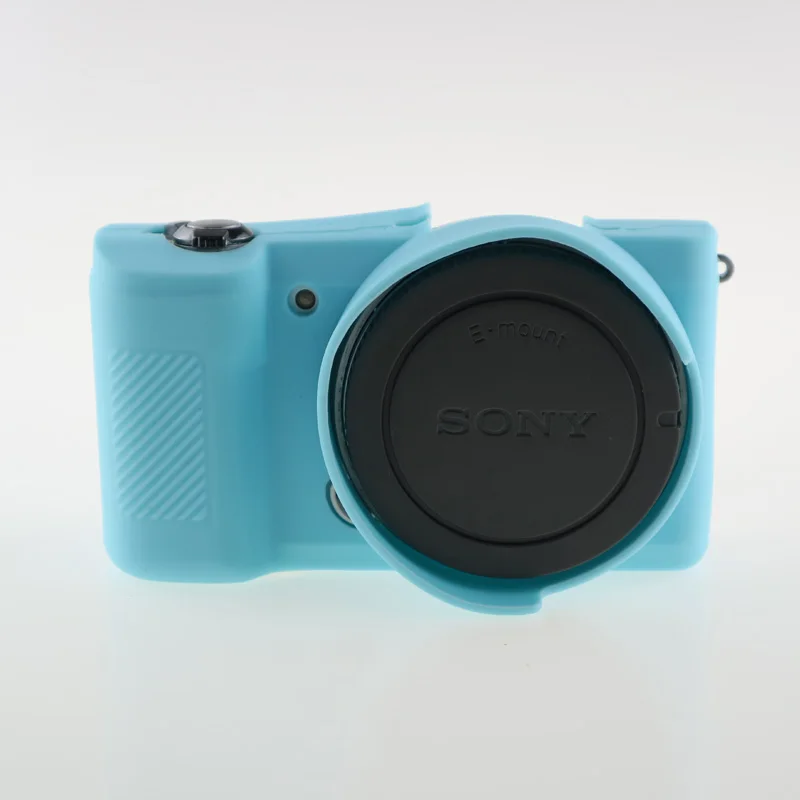 Мягкая силиконовая сумка для sony A5100 A5000, защитный чехол для камеры Soy Alpha A5100 A5000, 16-50 мм, сумка для камеры - Цвет: Небесно-голубой