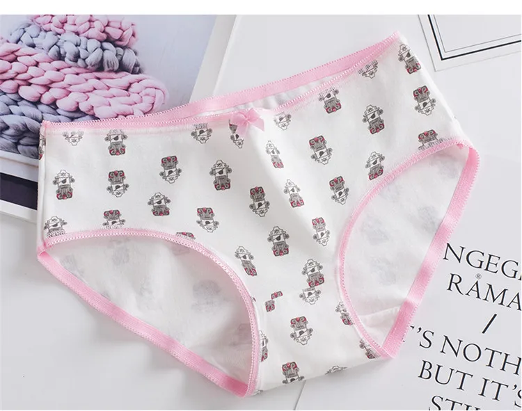 Girls Cotton Underwear Kids Cartoon Printed Panties Teenage Short Briefs Casual Young Girls Soft Underpants Majtki Dziewczynka