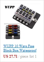 WUPP Car Fuse Box 12 Way 10 Way 8 Way 6 Way M5 Stud independent positive and negative for Auto Car Boat Marine Trike Caravan